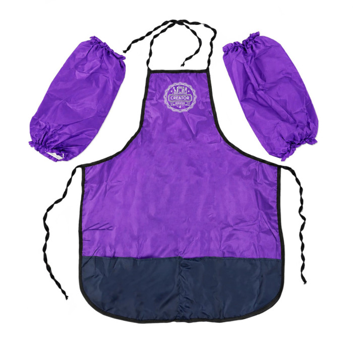 Фартух для творчості з нарукавниками ТЕ12161(Violet) в чохлі, з малюнком, зріст 128 см ТЕТРАДА