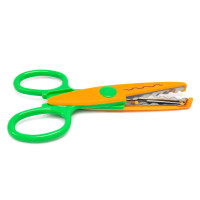 Ножиці дитячі "Craft" 1606A(Orange-Green) з фігурним лезом Bambi