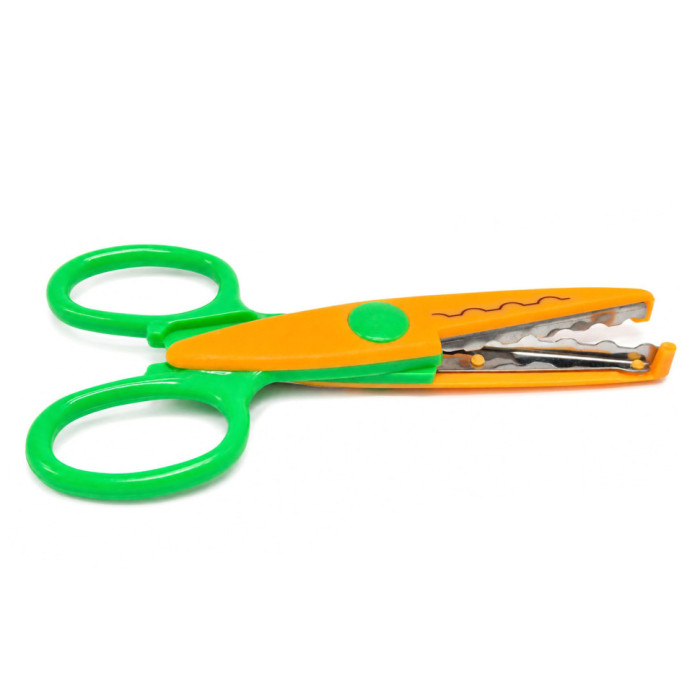 Ножиці дитячі "Craft" 1606A(Orange-Green) з фігурним лезом Bambi