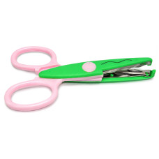 Ножиці дитячі "Craft" 1606A (Green-Pink) з фігурним лезом Bambi