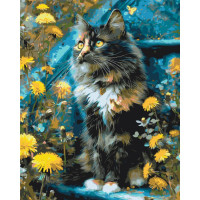 Картина за номерами "Котик у кульбабах" LW3009-01, 40х50 см Origami