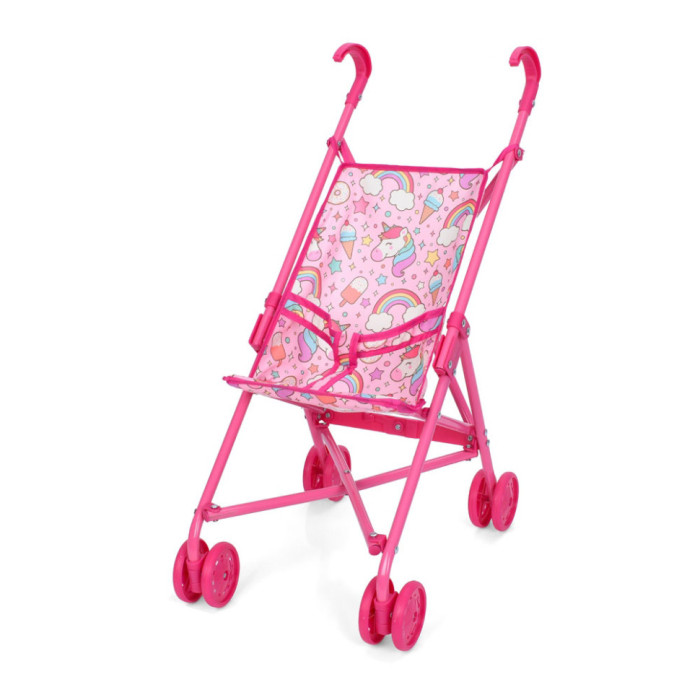 Дитяча коляска для ляльок "Єдиноріг" 9302 W-27 прогулянкова, складна Bambi