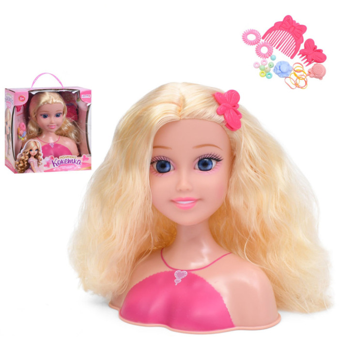 Лялька-манекен для зачісок B229-E, гребінець, шпильки, гумки Limo Toy