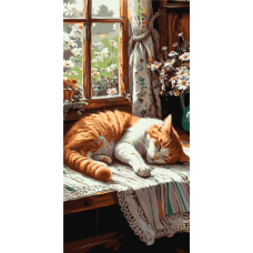 Картина за номерами "Рудий котик" LW5163, 40х80 см Origami