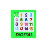 Логічна гра "П'ятнашки" 1376-B(Green) від 1 до 15 зелений Bambi