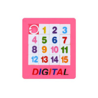 Логічна гра "П'ятнашки" 1376-B(Pink) від 1 до 15 рожевий Bambi