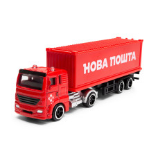 Автомодель колекційна Фура "Нова Пошта" TechnoDrive 250416CG масштаб 1:64 TechnoDrive