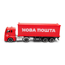 Автомодель колекційна Фура "Нова Пошта" TechnoDrive 250416CG масштаб 1:64 TechnoDrive
