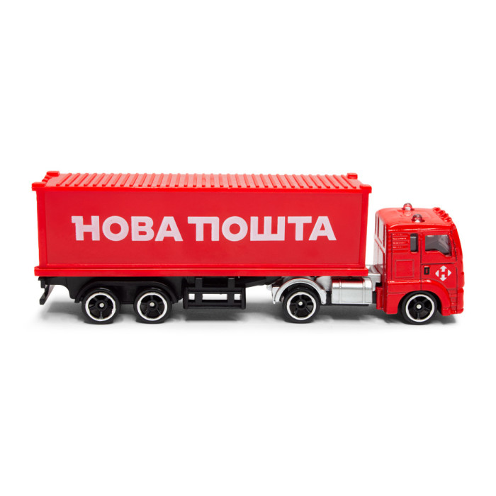 Автомодель колекційна Фура "Нова Пошта" TechnoDrive 250416CG масштаб 1:64 TechnoDrive