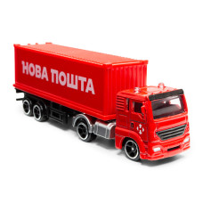 Автомодель колекційна Фура "Нова Пошта" TechnoDrive 250416CG масштаб 1:64 TechnoDrive