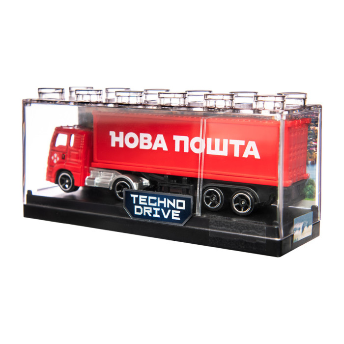 Автомодель колекційна Фура "Нова Пошта" TechnoDrive 250416CG масштаб 1:64 TechnoDrive