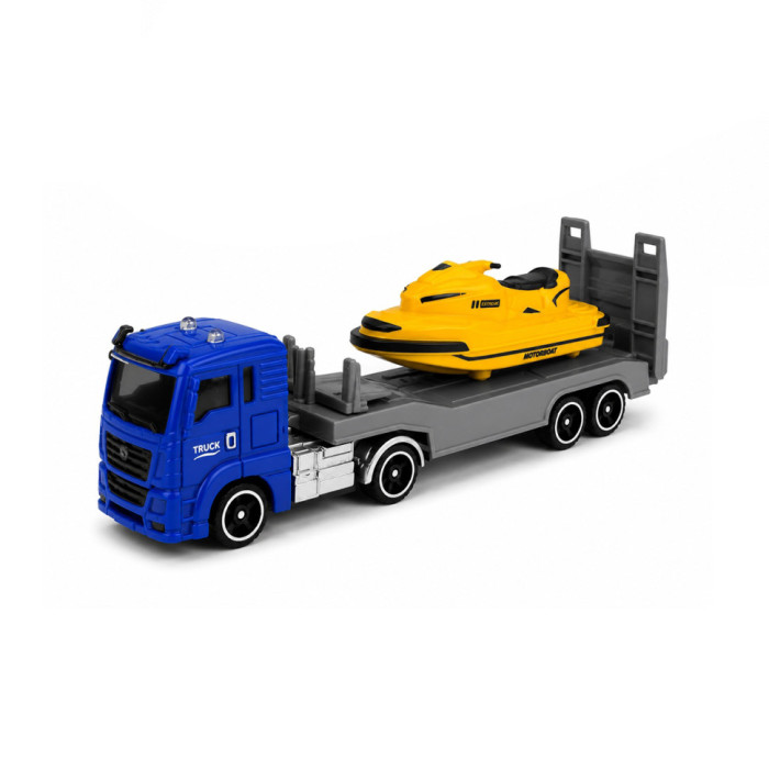 Дитяча автомодель "Вантажівка з моторним човном" TechnoDrive 250424CG-1, масштаб 1:64 TechnoDrive