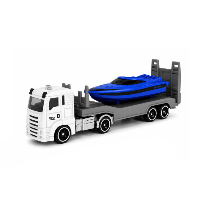 Дитяча автомодель "Вантажівка з моторним човном" TechnoDrive 250424CG-2, масштаб 1:64 TechnoDrive