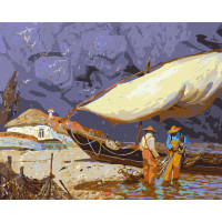 УЦІНКА! Картина за номерами "Рибалки"©tolstukhin artem Ідейка KHO2611-UC, 40х50 см