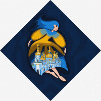 УЦІНКА! Картина за номерами "Берегиня Михайлівська"Ідейка KHO4915-UC, 30х30 см
