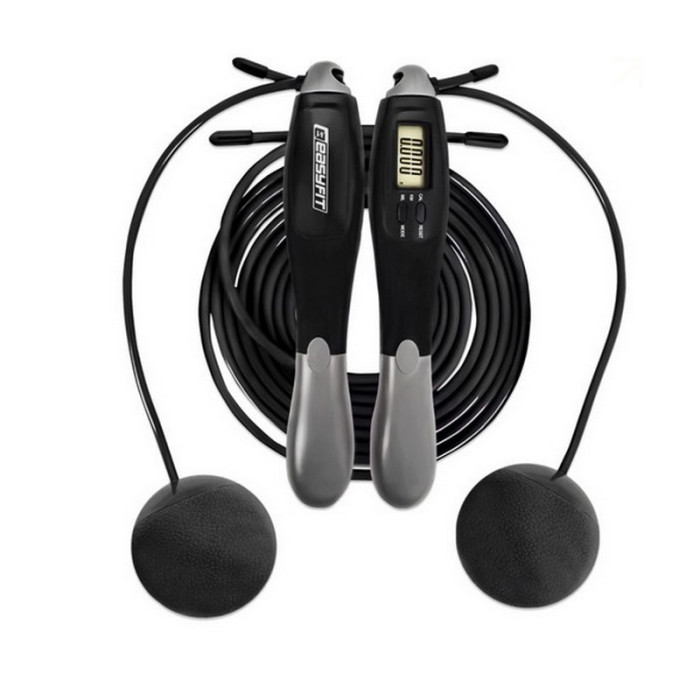 Швидкісна скакалка з лічильником TwinRope EF-1909-GY 2,8 метра EasyFit