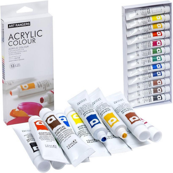 Набір акрилових фарб "Art Rangers Acrylic" PA31.12012, 12 мл, 12 кольорів Bambi