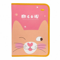 Папка для ручної праці на блискавці А4 "Cat Meow"АП-1002-1  Апельсин