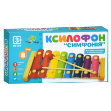 Дерев'яна іграшка "Ксилофон" MD 1378, 2 палички, 8 відтінків Limo Toy