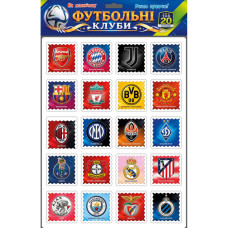 Набір магнітів на аркуші "Футбольні клуби" 1380, 20 магнітів Artos Games