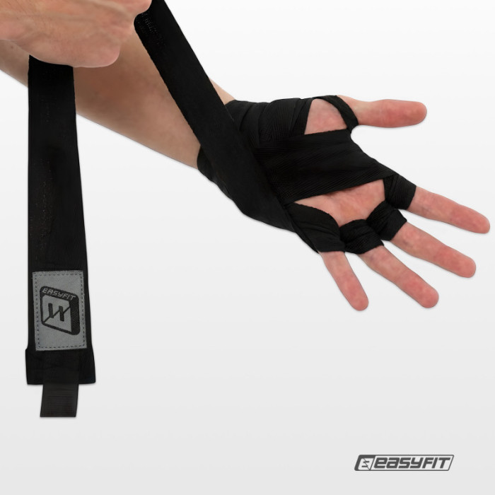 Бінти для боксу EasyFit EF-0374-30-bk, Classic Wrap, чорний 3 м EasyFit