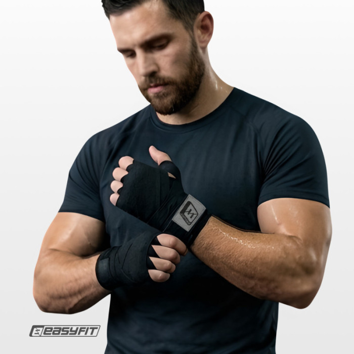 Бінти для боксу EasyFit EF-0374-30-bk, Classic Wrap, чорний 3 м EasyFit
