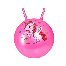 Дитячий м'яч для фітнесу MS 3397(Pink) з рожками 55 см, 400 г Bambi