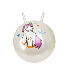 Дитячий м'яч для фітнесу MS 3397(White) з ручками 55 см, 400 г Bambi