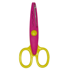 Дитячі ножиці 80685(Crimson-Yellow) з фігурним лезом Bambi