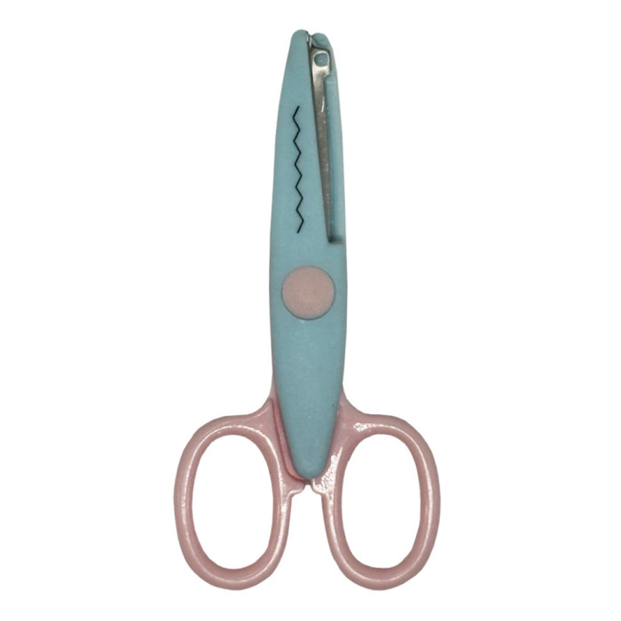Дитячі ножиці 80685(Turquoise-Pink) з фігурним лезом Bambi