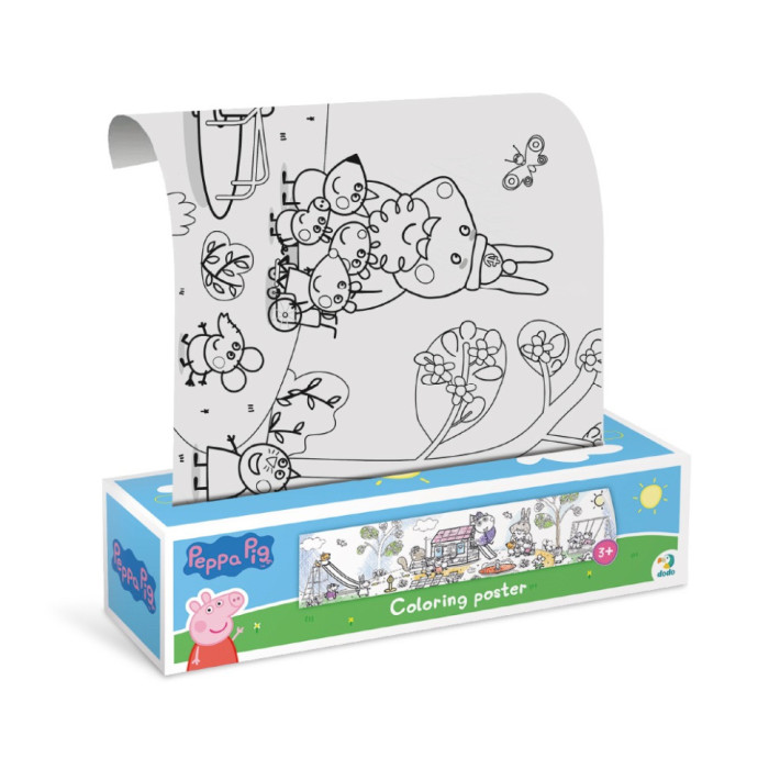 Дитяча розмальовка "Peppa Pig: Прогулянка з родиною" 200184 великий формат 70×16 см DoDo Toys