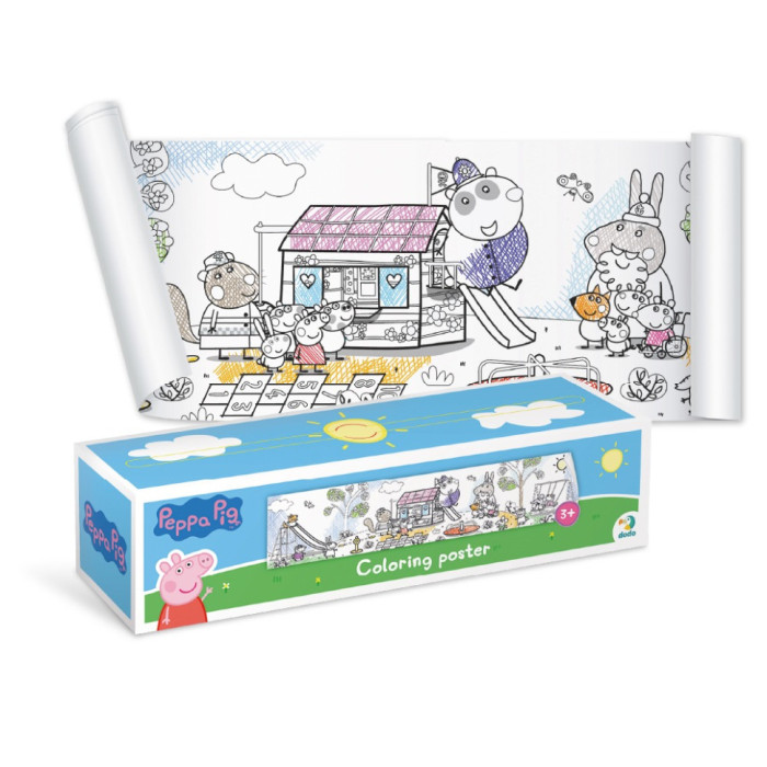 Дитяча розмальовка "Peppa Pig: Прогулянка з родиною" 200184 великий формат 70×16 см DoDo Toys