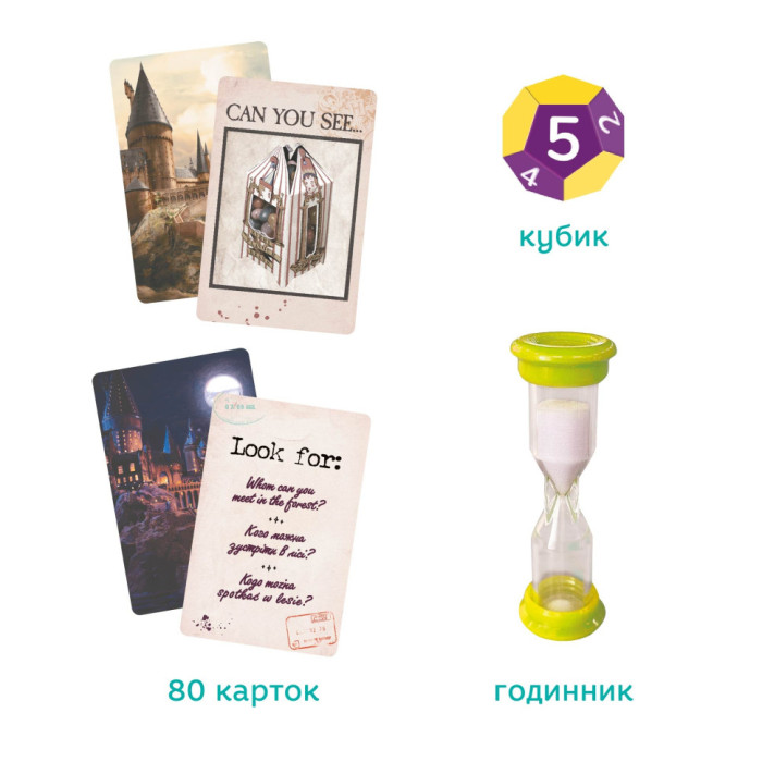 Дитяча настільна гра "Find it: Harry Potter" 200585 4 двосторонні поля 80 ігрових карток 2-6 гравців DoDo Toys