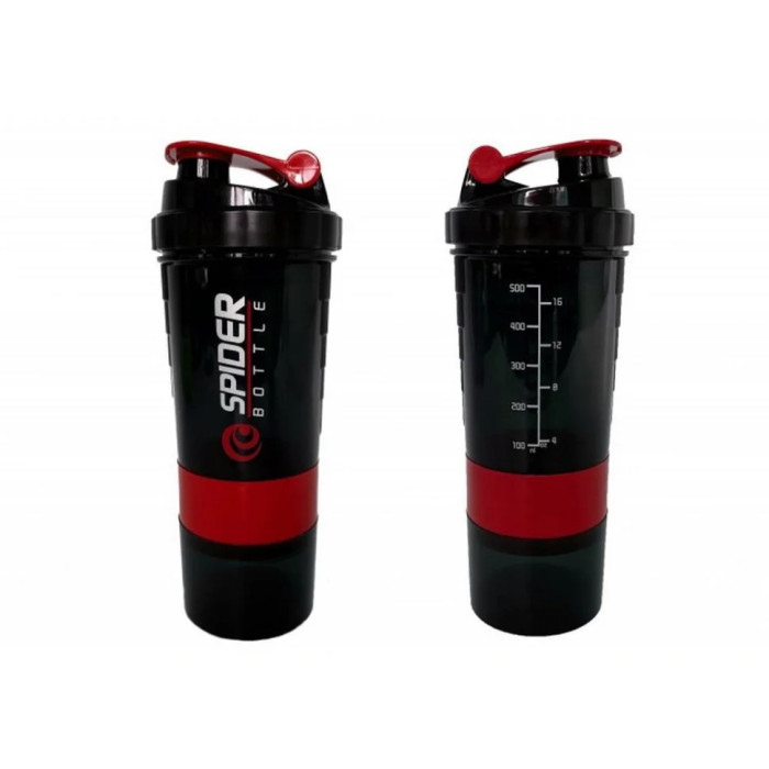 Шейкер спортивний Spider EF-7200-R 0,5 л, Чорно-червоний EasyFit