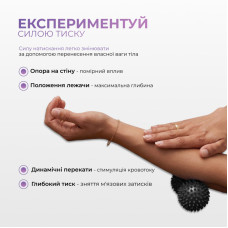Масажний м'ячик EF-1072-BK Goober із шипами чорний 16х6,5 см EasyFit