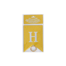 Гірлянда з прапорцями "Happy Birthday" MK 5955 (Gold) золота Bambi