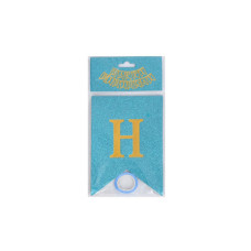 Гірлянда з прапорцями "Happy Birthday" MK, 5955(Light-Blue) блакитна Bambi