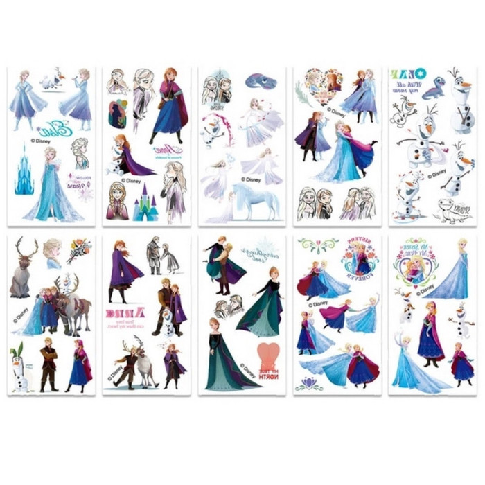 Набір тимчасових тату "Холодне серце" frozen-tattoo-mini-set-1-10, 10 штук, розмір 12 х 7 см Fresh Tattoo