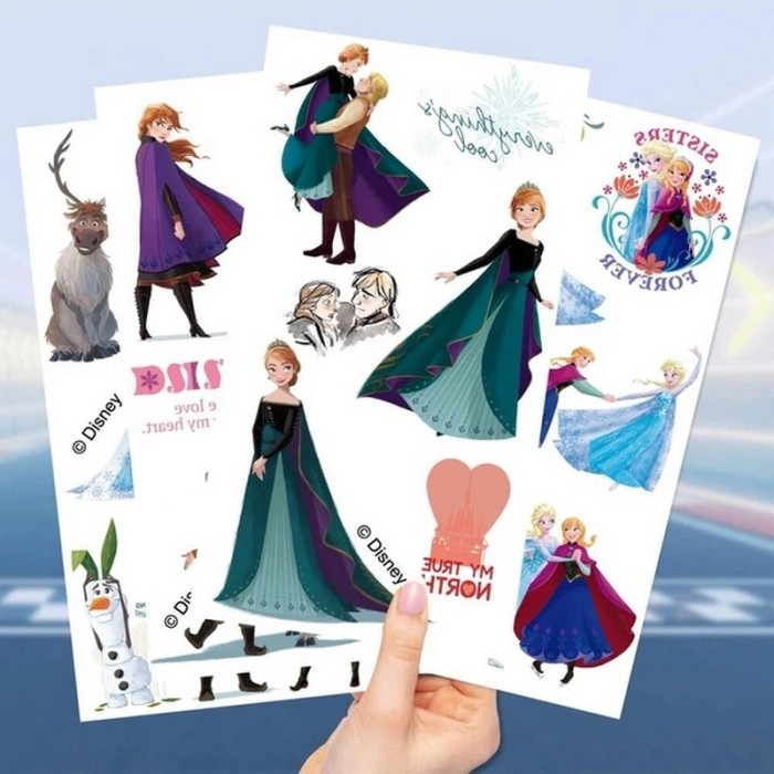 Набір тимчасових тату "Холодне серце" frozen-tattoo-mini-set-1-10, 10 штук, розмір 12 х 7 см Fresh Tattoo