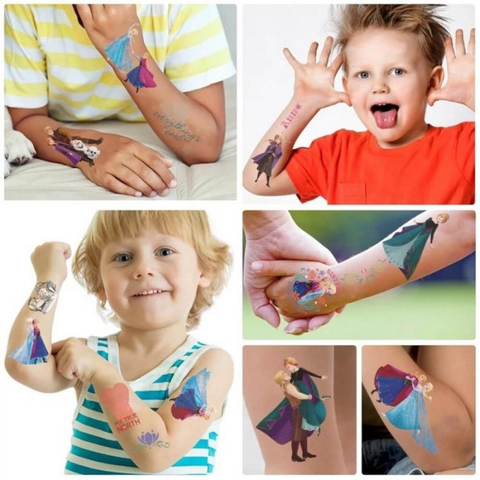 Набір тимчасових тату "Холодне серце" frozen-tattoo-mini-set-1-10, 10 штук, розмір 12 х 7 см Fresh Tattoo