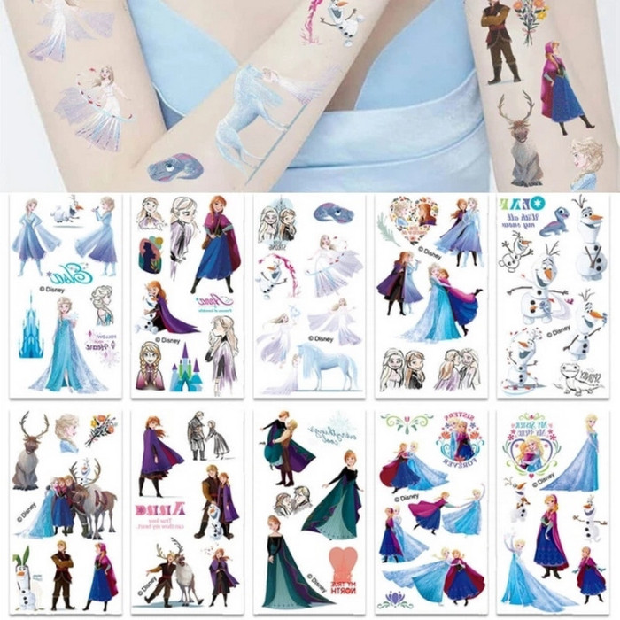 Набір тимчасових тату "Холодне серце" frozen-tattoo-mini-set-1-10, 10 штук, розмір 12 х 7 см Fresh Tattoo