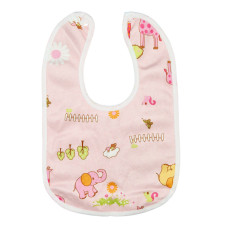 Дитячий слинявчик тканинний MGZ-0600(Pink) на кнопці Megazayka