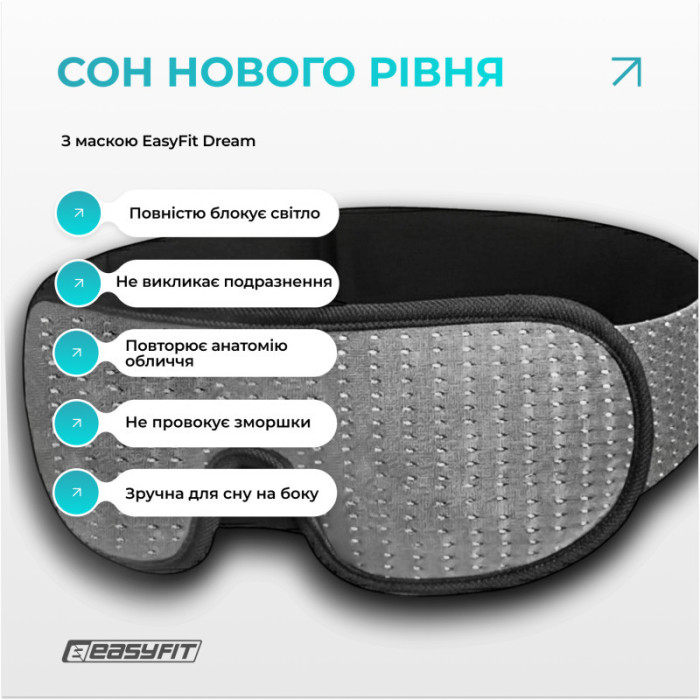 Маска для сну з ефектом пам'яті 3D Dream EF-0910-GY EasyFit