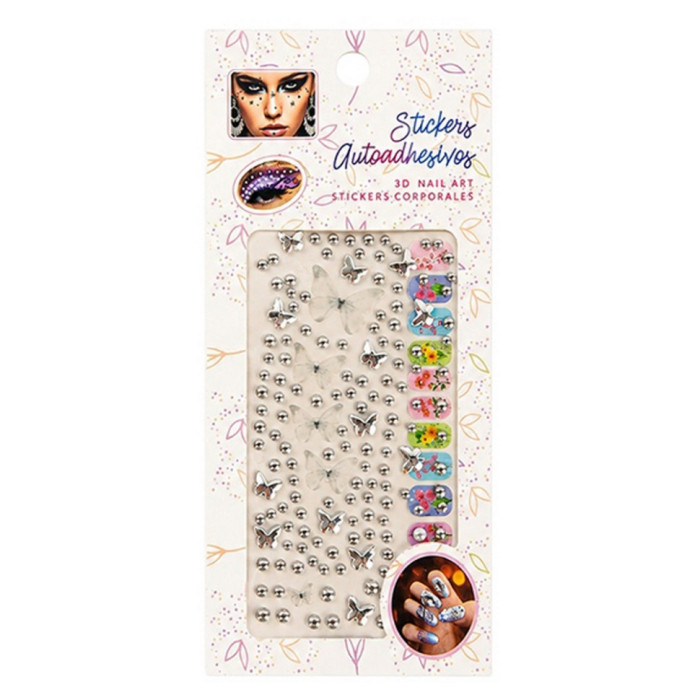 Декоративні наклейки XY-030(Silver) для манікюру та макіяжу Bambi