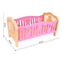 Ліжечко для ляльки Рожеве Технок 4494TXK(Pink) 45х26х24 см Технок