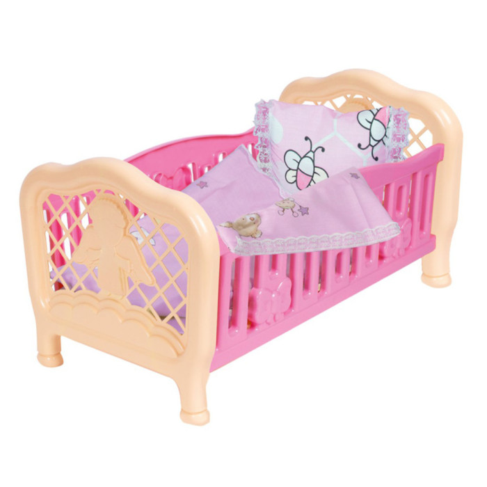 Ліжечко для ляльки Рожеве Технок 4494TXK(Pink) 45х26х24 см Технок