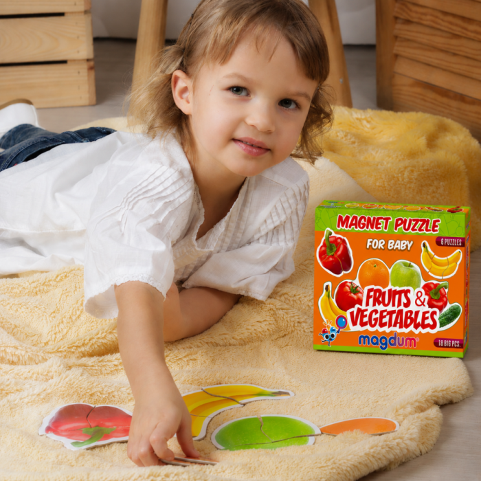 Набір магнітів Baby puzzle "Фрукти та овочі" ML4031-25 EN 6 картинок Magdum