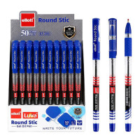 Ручка масляна Round Stic ET-386-50 синій, м'який грип, 0,7 мм Ellott