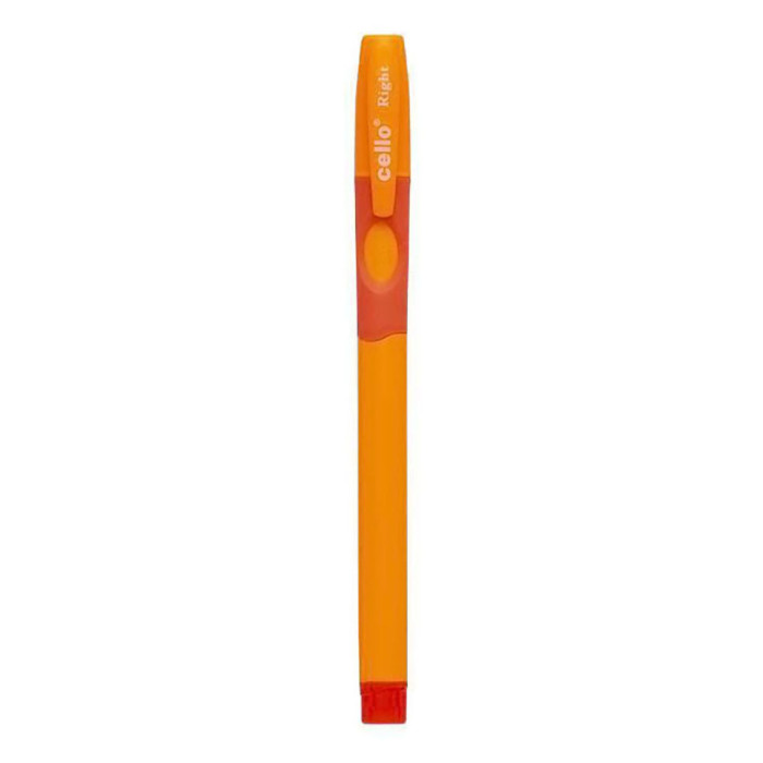 Ручка масляна "Fine Top" CL1361R-50(Blue) синя 0,7 мм, тренажер правша Помаранчевий Ellott
