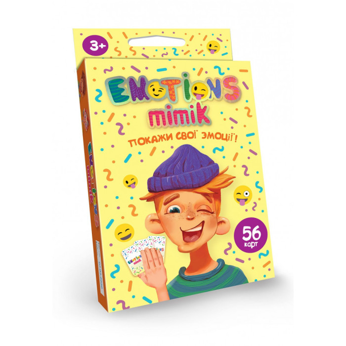 Карткова гра "Emotions Mimik" EM-01-01U укр. мовою Danko Toys